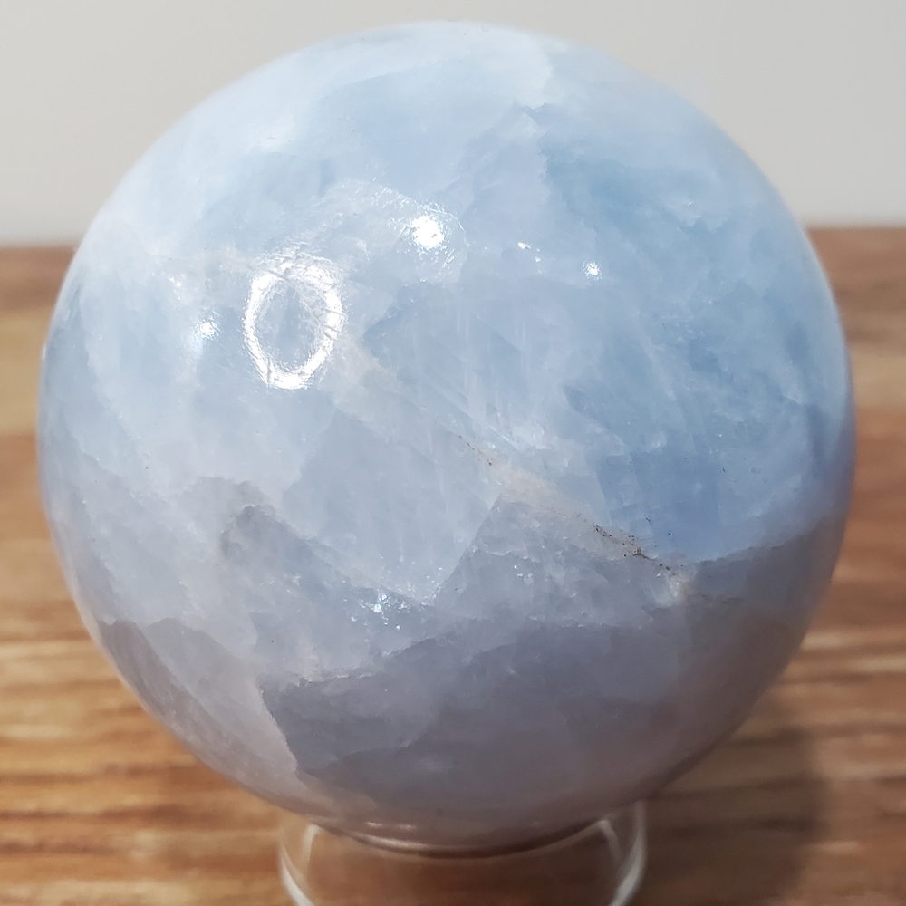 Blue Calcite Crystal Sphere 61mm